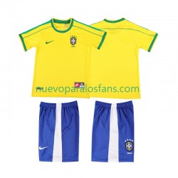 Camiseta de Fútbol Brasil Retro Niño Casa 1998 Manga Corta