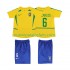 Camiseta de Fútbol Brasil Roberto Carlos 6 Retro Niño Casa 2002 Manga Corta