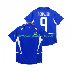 Camiseta de Fútbol Brasil Ronaldo 9 Retro Hombre Exterior 2002 Manga Corta