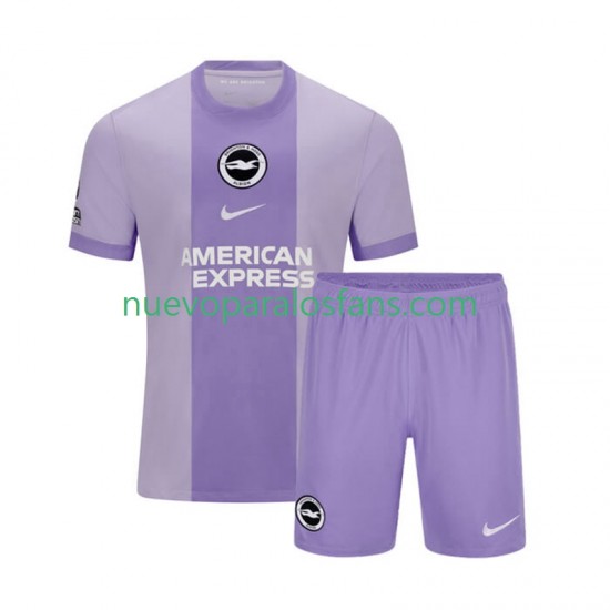Camiseta de Fútbol Brighton & Hove Albion Niño Exterior 2025-2026 Manga Corta