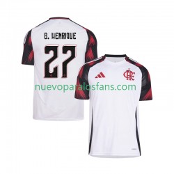 Camiseta de Fútbol CR Flamengo Bruno Henrique 27 Hombre Exterior 2025-2026 Manga Corta