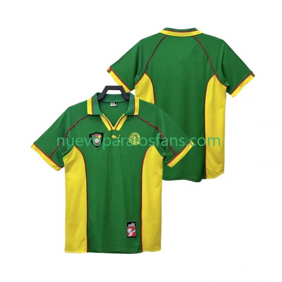 Camiseta de Fútbol Camerún Retro Hombre Casa 1998 Manga Corta