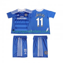 Camiseta de Fútbol Chelsea DROGBA 11 2012 Retro Niño Casa 2011 Manga Corta