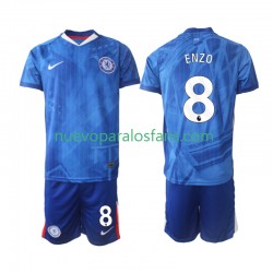 Camiseta de Fútbol Chelsea Enzo Fernandez 8 Niño Casa 2025-2026 Manga Corta