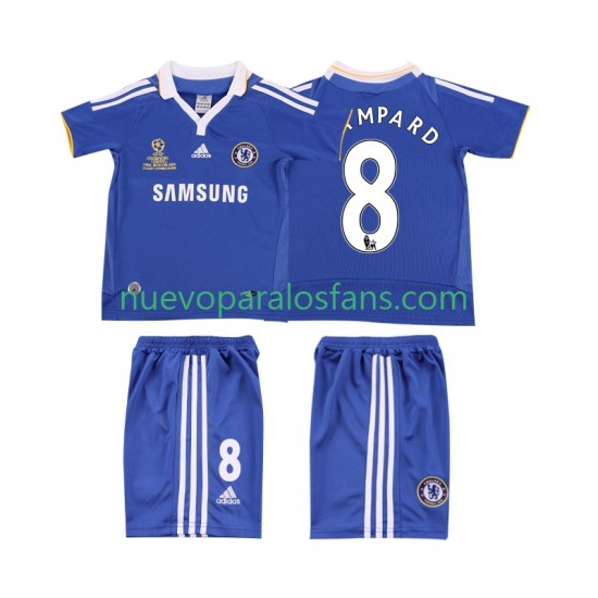 Camiseta de Fútbol Chelsea LAMPARD 8 2007 Retro Niño Casa 2008 Manga Corta