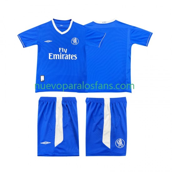 Camiseta de Fútbol Chelsea 2003 2005 Retro Niño Casa Manga Corta