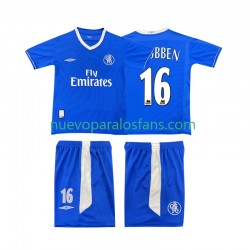 Camiseta de Fútbol Chelsea Robben 16 2003 2005 Retro Niño Casa Manga Corta