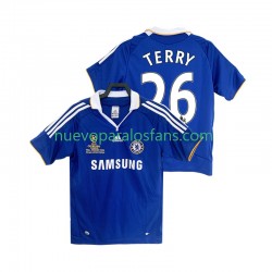Camiseta de Fútbol Chelsea TERRY 26 2007 Retro Hombre Casa 2008 Manga Corta