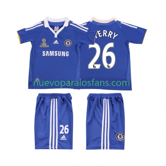 Camiseta de Fútbol Chelsea TERRY 26 2007 Retro Niño Casa 2008 Manga Corta