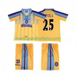 Camiseta de Fútbol Chelsea ZOLA 25 1995 1997 Retro Niño Exterior Manga Corta