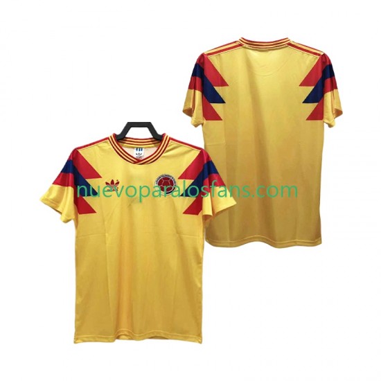 Camiseta de Fútbol Colombia 1990 Retro Hombre Casa Manga Corta
