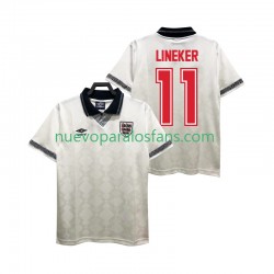 Camiseta de Fútbol Inglaterra LINEKER 11 1990 Retro Hombre Casa Manga Corta