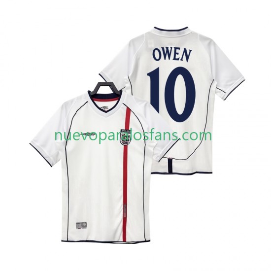 Camiseta de Fútbol Inglaterra OWEN 10 Retro Hombre Casa 2002 Manga Corta