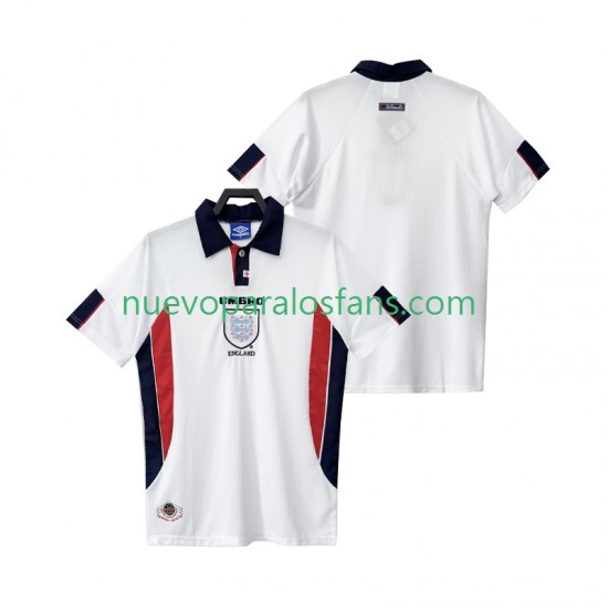 Camiseta de Fútbol Inglaterra Retro Hombre Casa 1998 Manga Corta