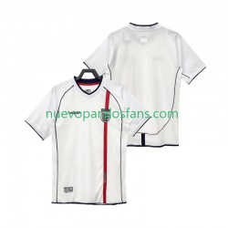 Camiseta de Fútbol Inglaterra Retro Hombre Casa 2002 Manga Corta