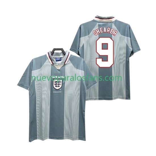 Camiseta de Fútbol Inglaterra SHEARER 9 1996 Retro Hombre Exterior Manga Corta