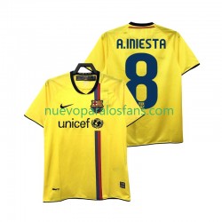 Camiseta de Fútbol FC Barcelona A INIESTA 8 2009 Retro Hombre Exterior 2008 Manga Corta