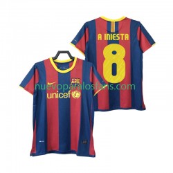 Camiseta de Fútbol FC Barcelona A INIESTA 8 Retro Hombre Casa 2011 2010 Manga Corta
