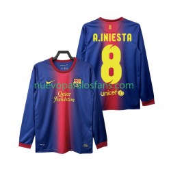 Camiseta de Fútbol FC Barcelona A INIESTA 8 2012 2013 Retro Hombre Casa Manga Larga