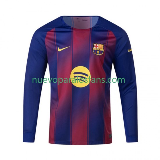 Camiseta de Fútbol FC Barcelona Hombre Casa 2025-2026 Manga Larga