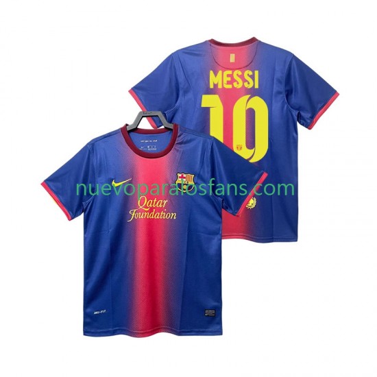 Camiseta de Fútbol FC Barcelona Lionel Messi 10 2012 2013 Retro Hombre Casa Manga Corta