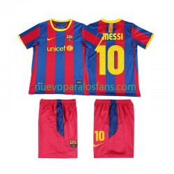 Camiseta de Fútbol FC Barcelona Lionel Messi 10 Retro Niño Casa 2011 2010 Manga Corta