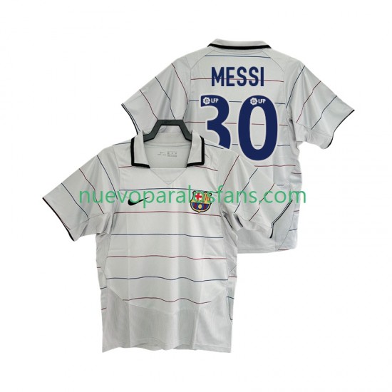 Camiseta de Fútbol FC Barcelona Lionel Messi 30 2003 Retro Hombre Exterior 2004 Manga Corta