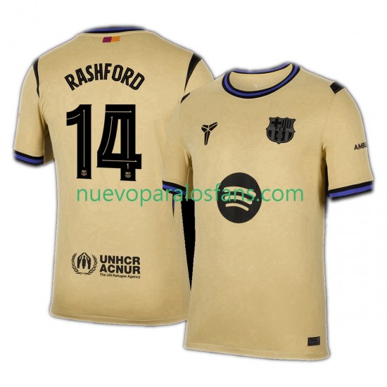Camiseta de Fútbol FC Barcelona Marcus Rashford 14 UCL Hombre Exterior 2025-2026 Manga Corta