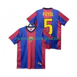 Camiseta de Fútbol FC Barcelona PUYOL 5 Retro Hombre Casa 1998 1999 Manga Corta