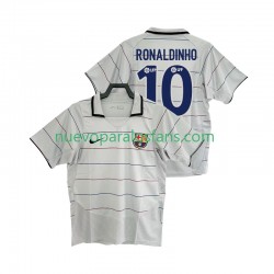 Camiseta de Fútbol FC Barcelona RONALDINHO 10 2003 Retro Hombre Exterior 2004 Manga Corta