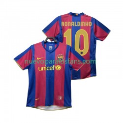 Camiseta de Fútbol FC Barcelona RONALDINHO 10 2007 Retro Hombre Casa 2008 Manga Corta