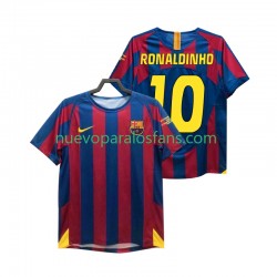 Camiseta de Fútbol FC Barcelona RONALDINHO 10 Champions League 2005 Retro Hombre Casa 2006 Manga Corta