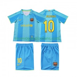 Camiseta de Fútbol FC Barcelona RONALDINHO 10 2007 Retro Niño Exterior 2008 Manga Corta