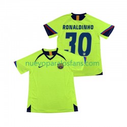Camiseta de Fútbol FC Barcelona RONALDINHO 30 2005 Retro Hombre Exterior 2006 Manga Corta
