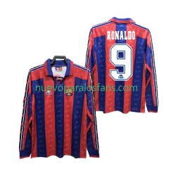 Camiseta de Fútbol FC Barcelona RONALDO 9 1996 1997 Retro Hombre Casa Manga Larga
