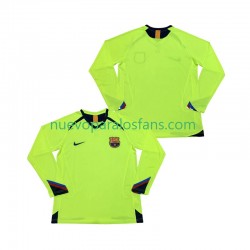 Camiseta de Fútbol FC Barcelona 2005 Retro Hombre Exterior 2006 Manga Larga