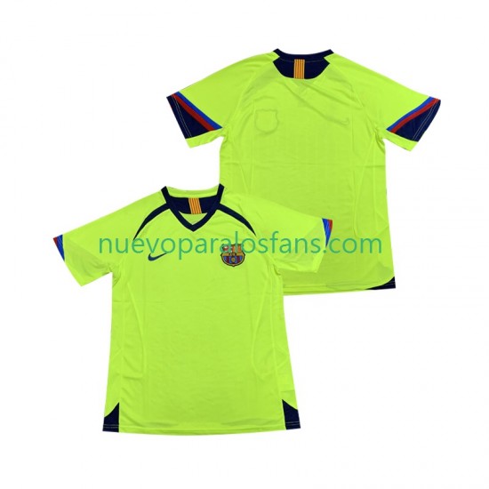 Camiseta de Fútbol FC Barcelona 2005 Retro Hombre Exterior 2006 Manga Corta