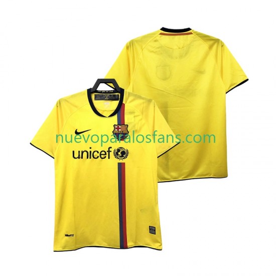 Camiseta de Fútbol FC Barcelona 2009 Retro Hombre Exterior 2008 Manga Corta