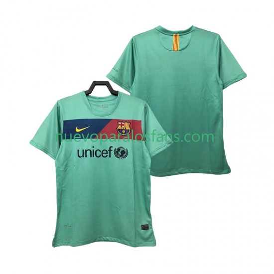 Camiseta de Fútbol FC Barcelona Retro Hombre Exterior 2011 2010 Manga Corta