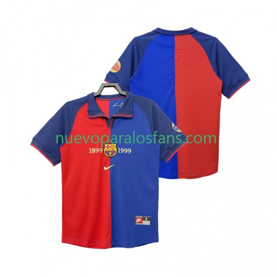 Camiseta de Fútbol FC Barcelona 1990 2000 Retro Hombre Casa Manga Corta