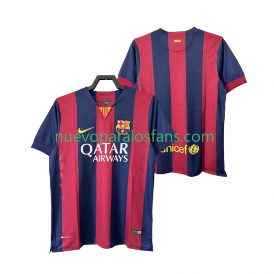 Camiseta de Fútbol FC Barcelona 2014 2015 Retro Hombre Casa Manga Corta