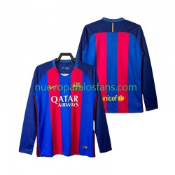 Camiseta de Fútbol FC Barcelona 2016 2017 Retro Hombre Casa Manga Larga