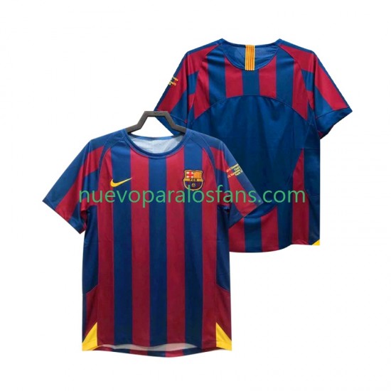 Camiseta de Fútbol FC Barcelona Champions League 2005 Retro Hombre Casa 2006 Manga Corta
