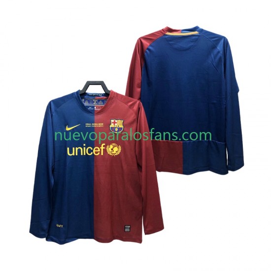 Camiseta de Fútbol FC Barcelona Champions League 2009 Retro Hombre Casa 2008 Manga Larga