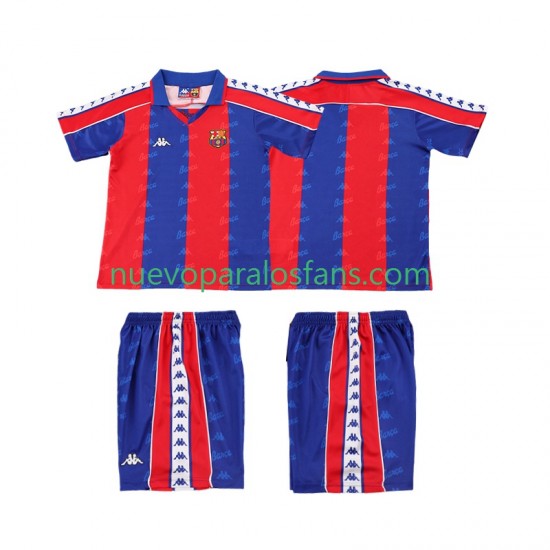 Camiseta de Fútbol FC Barcelona 1992 1995 Retro Niño Casa Manga Corta