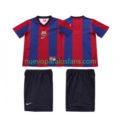 Camiseta de Fútbol FC Barcelona Retro Niño Casa 1998 1999 Manga Corta