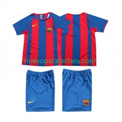 Camiseta de Fútbol FC Barcelona 2005 Retro Niño Casa 2004 Manga Corta