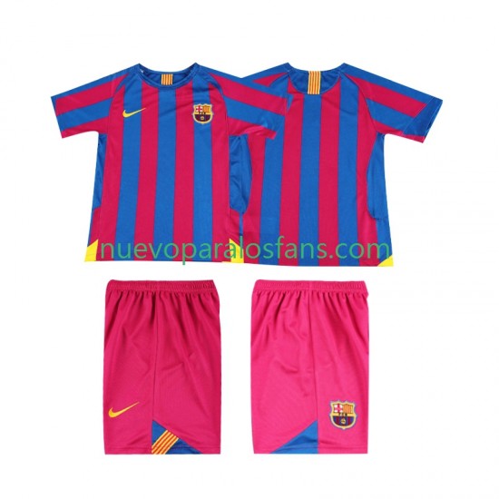 Camiseta de Fútbol FC Barcelona 2005 Retro Niño Casa 2006 Manga Corta