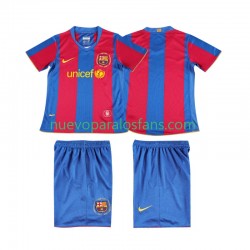 Camiseta de Fútbol FC Barcelona 2007 Retro Niño Casa 2008 Manga Corta