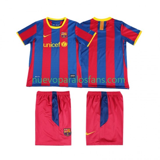 Camiseta de Fútbol FC Barcelona Retro Niño Casa 2011 2010 Manga Corta